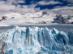 aerial view of icebergs