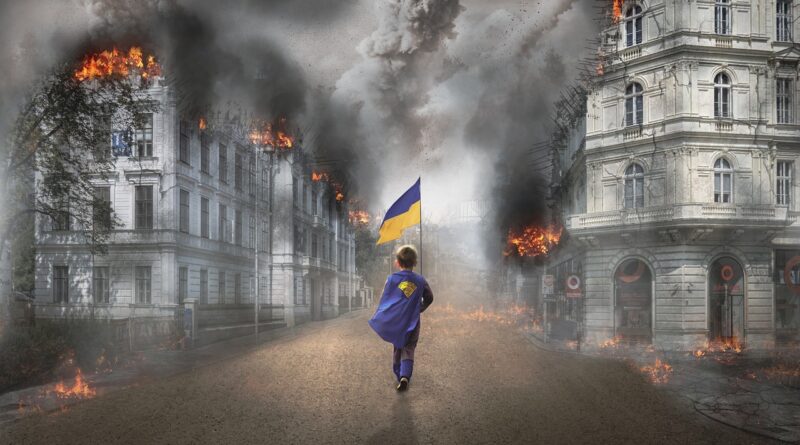 ukraine, flag, little boy