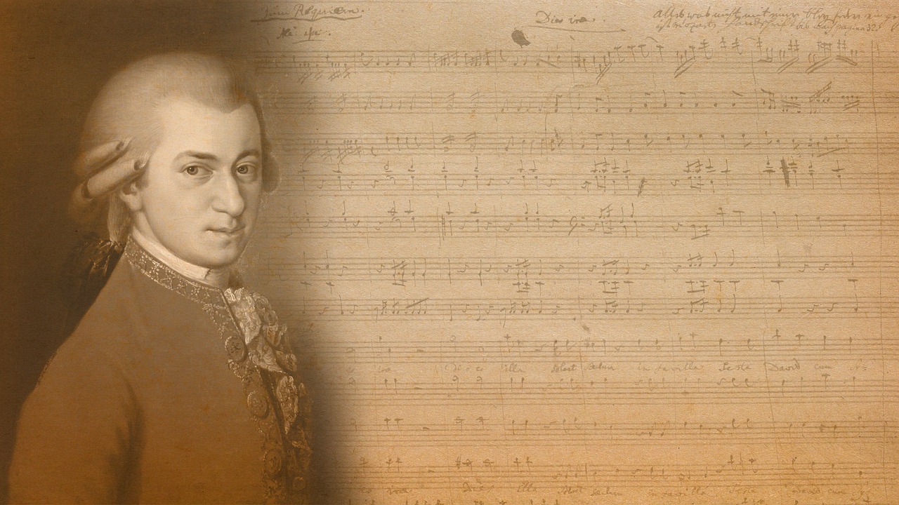 mozart, music, notes