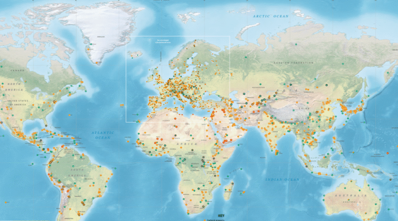 Mapa světového dědictví 2024–2025 (04.07.2025) © UNESCO