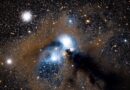 Dazzling image of a cosmic nebula with stars and gases in deep space.