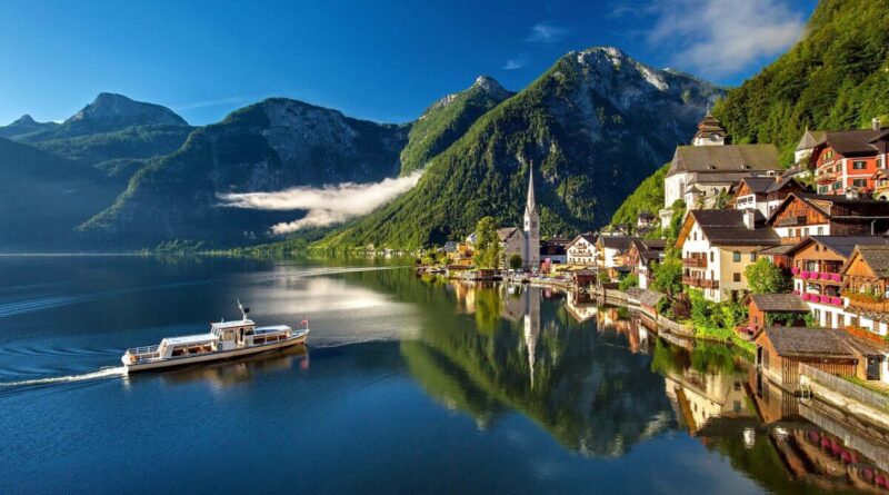 hallstatt, austria, mountain lake, lake, alps, summer, tourism, vacations, upper austria, village, mountain, nature, boat, hallstatt, austria, austria, austria, austria, austria, summer, tourism, tourism, village, village, mountain, mountain