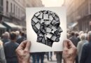 ai generated, road, alzheimer's, dementia, brain, face, head, fragments, hole, memory, gap, recognize, disease, loss, thinking ability