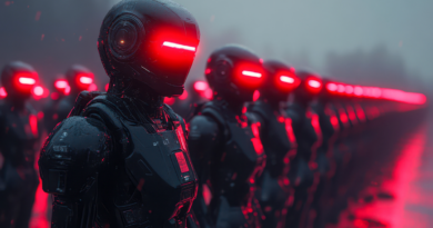 Myšlenka „robotických vojáků“ už dávno není sci-fi, Čína si tvoří zásoby a je na 1. místě ai generated, robots, futuristic, technology, spaceship, cyberpunk, future, architecture, building, city