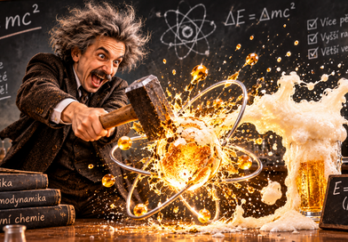 Jak Albert Einstein přišel na to, jak rozbít atom? Chtěl pivo s pěnou